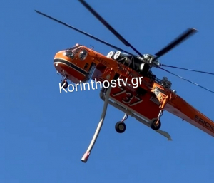 Φωτιά στην Κόρινθο: Καίει σε δασική έκταση (βίντεο)