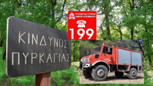 Παραμένει υψηλός ο κίνδυνος πυρκαγιάς την Δευτέρα στην Αιτωλ/νια, πολύ υψηλός σε Αχαΐα – Ηλεία