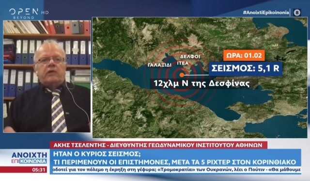 Τσελέντης: «Παράξενη» μετασεισμική ακολουθία, έχουν τραβηχτεί τα νερά στον Κορινθιακό»