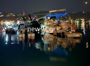 Λευκάδα: Εικόνες από το ατύχημα με τα δύο σκάφη - Πληροφορίες ότι ήταν μεθυσμένος ο καπετάνιος