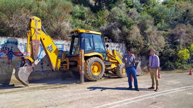 Κατασκευή τοιχίου αντιστήριξης από την Π.Ε Λευκάδας στα Χορτάτα