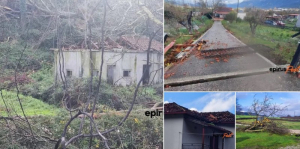 Ανεμοστρόβιλος σάρωσε την Παραμυθιά: Ζημιές σε 40 σπίτια