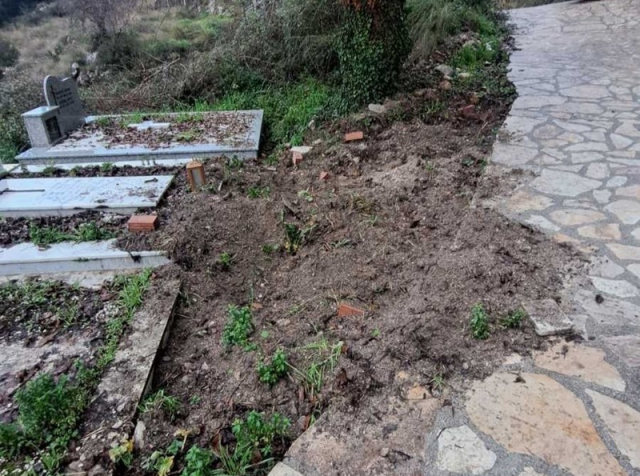 Αυτοψία Βεργίνη στο κοιμητήριο των Χορτάτων για τις ζημιές στους τάφους από αγριογούρουνα