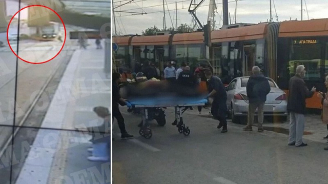 Βίντεο-ντοκουμέντο: Αυτοκίνητο χάνει τον έλεγχο, χτυπά πεζούς και πέφτει πάνω στο τραμ