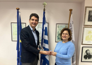 Με την Ολυμπία Βικάτου συναντήθηκε ο δήμαρχος Λευκάδας, Χαράλαμπος Καλός