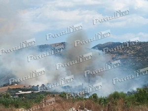 Κινητοποίηση εναέριων πυροσβεστικών μέσων στη μεγάλη φωτιά στο Καναλάκι