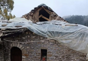 Βουργαρέλι: Κατέρρευσε μέρος της στέγης στο ιστορικό μοναστήρι του Αγίου Γεωργίου