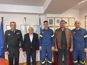 Τον Δήμαρχο Λευκάδας επισκέφτηκε ο Υποστράτηγος της Πυροσβεστικής, Χριστόφορος Μπόκας