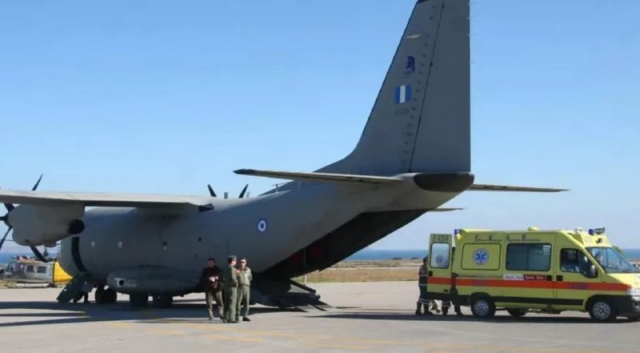 Επείγουσα αεροδιακομιδή από Κεφαλονιά στο αεροδρόμιο Αράξου