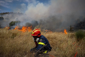 Πρέβεζα: Φωτιά δίπλα σε οικισμό - Ισχυροί άνεμοι στην περιοχή